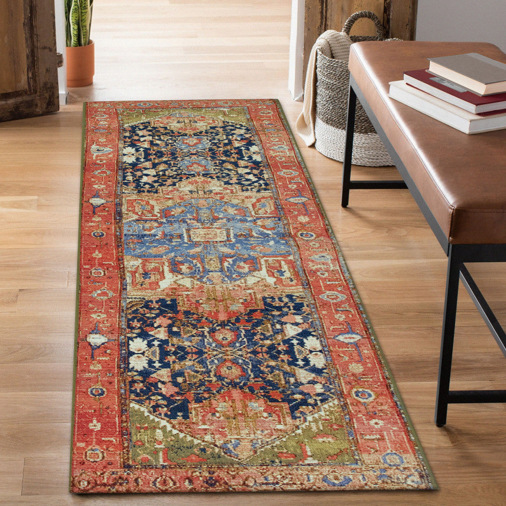 Marina Heriz Indoor/Outdoor Rug, Red, 1'11"x7'6"