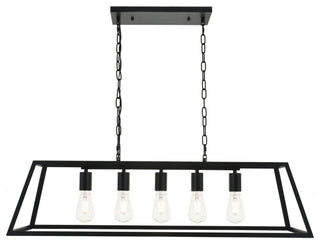 Elegant Lighting LD4061D38 Resolute 5 Light 38"W Linear - Brass / Black