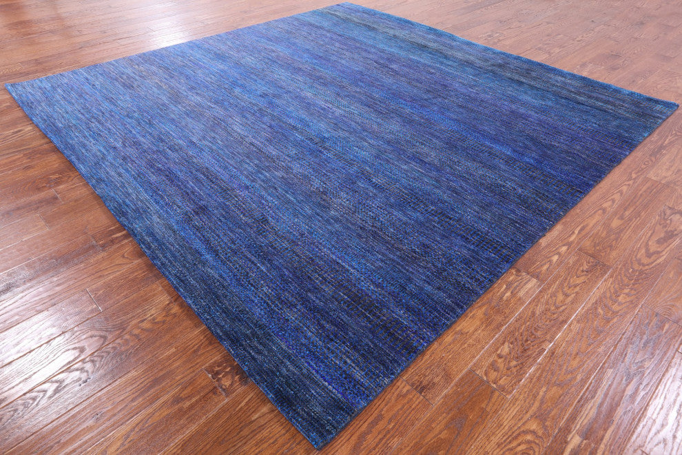 9' Square Super Savannah Gabbeh Hand Knotted Wool and Silk Rug Q6084