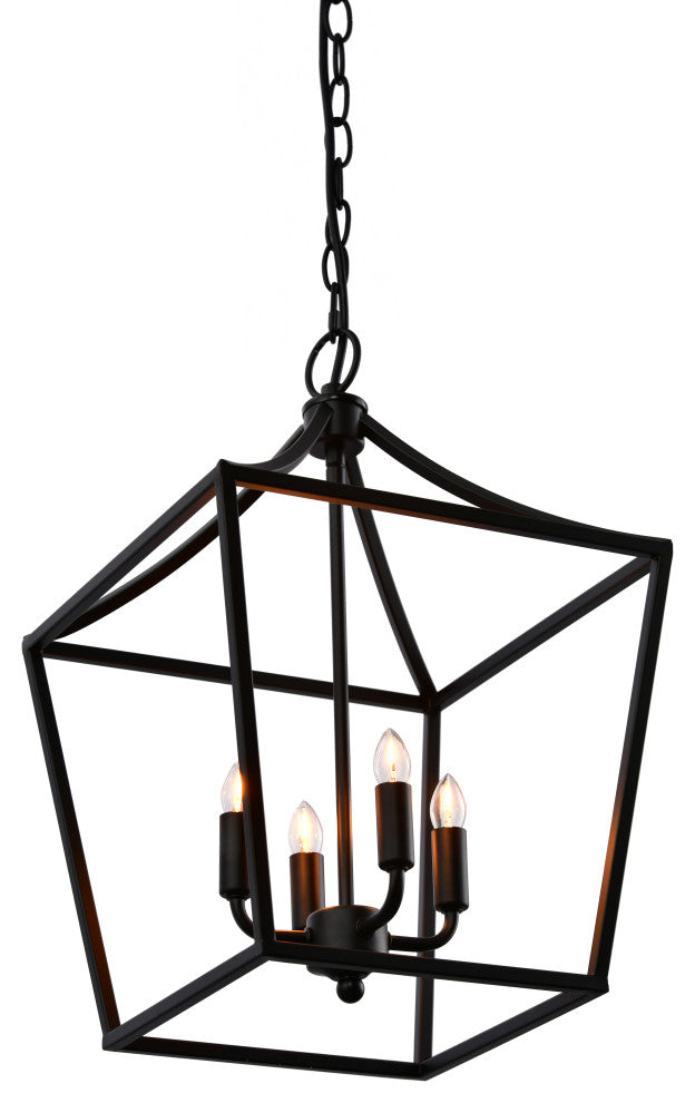 Lazzur Iton 4 Light 12" Matte Black Pendant
