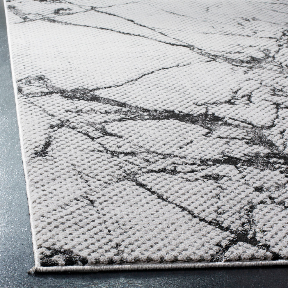 Safavieh Lurex Collection LUR187 Rug, Grey/Black, 2' X 8'