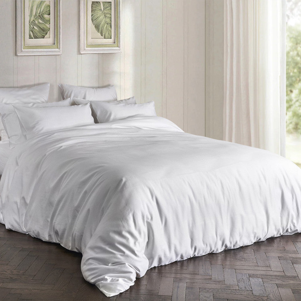 A1HC Organic Cotton Duvet Cover Set, White, Twin