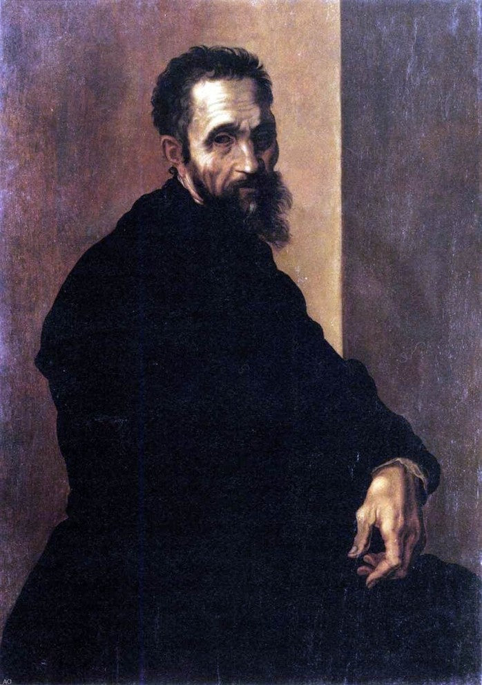 Jacopino Del Conte Portrait of Michelangelo, Gallery Wrapped Canvas, 18"x27"