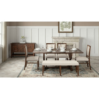 Fairview Transitional Herringbone Contemporary Distressed Acacia Buffet Server