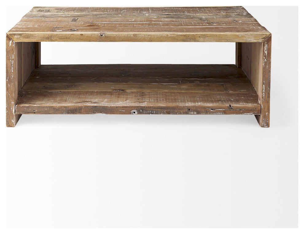 Light Brown Solid Wood Coffee Table