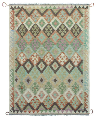 Sun Faded Flatweave Muhaimin Rust/Ivory Rug, 4'9x6'7