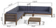 Emma Outdoor 7 Seater Acacia Wood Sectional Sofa Set, Dark Gray