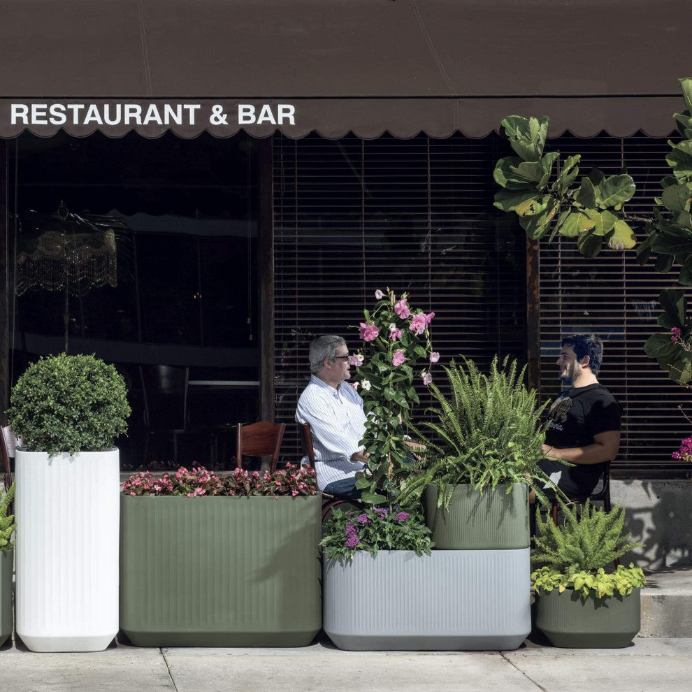 TruDrop Self-Watering Modular Privacy Planter Box, Ash, 40"x14"x30"H