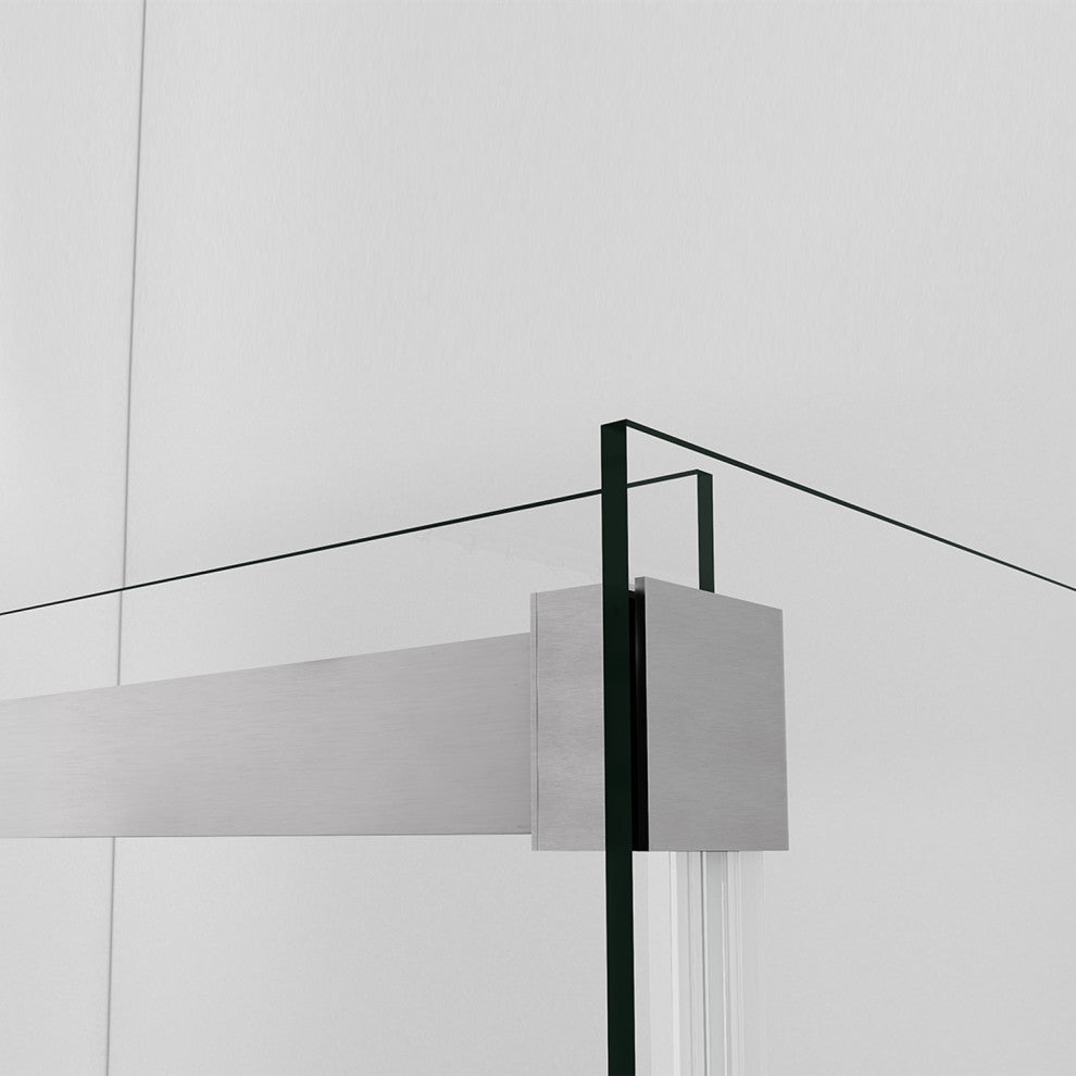 Spezia 48" W x 76" H Sliding Frameless Shower Enclosure, Brushed Nickel, 48" W X 76" H