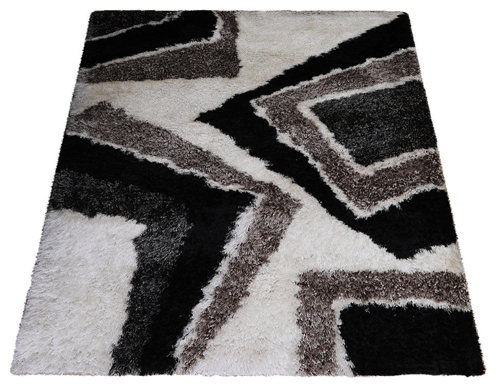 HAND TUFTED SHAG POLYESTER ECO-FRIENDLY AREA RUGS -Multicolor,Contemporary