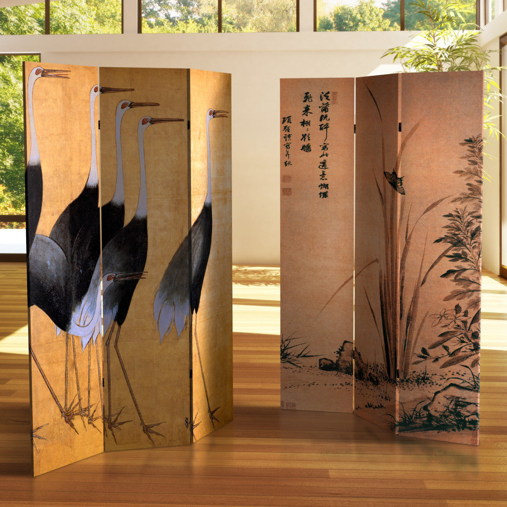 6' Tall Double Sided Cranes Room Divider