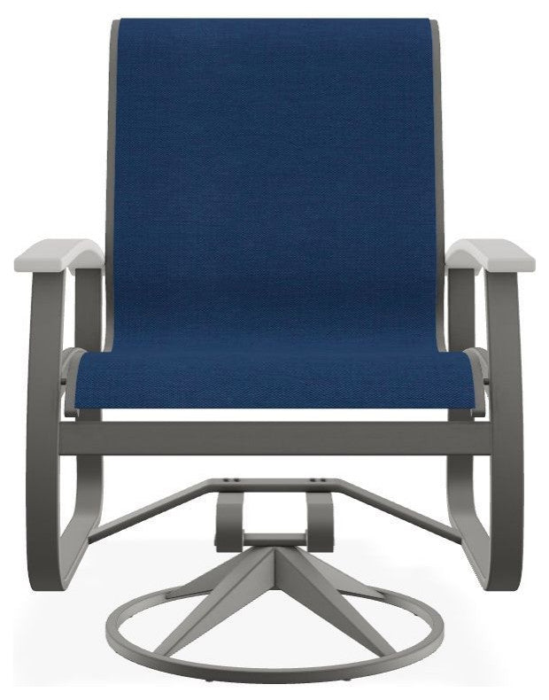 Belle Isle Sling Outdoor Swivel Rocker, White/Snow