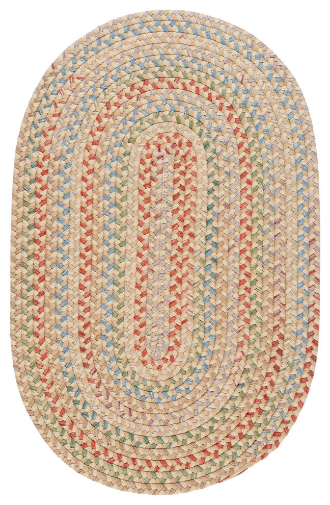 Colonial Mills Charlesgate Multicolor Braided Rug, Neutral, 7x10