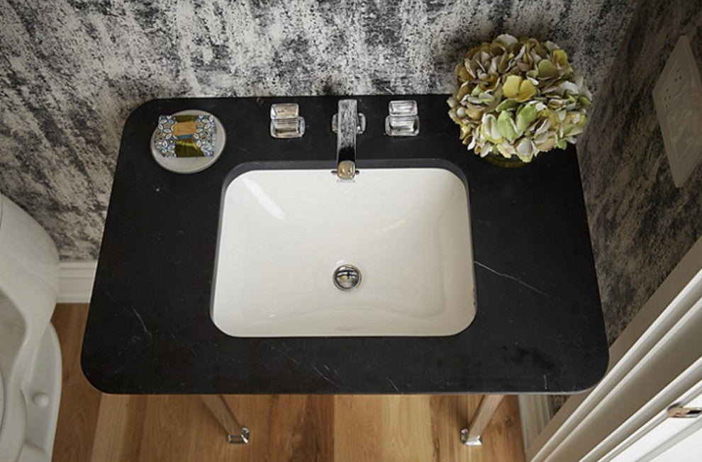 Perfect Under-Mount Basin, Soft Rectangle With Overflow, Glazed
