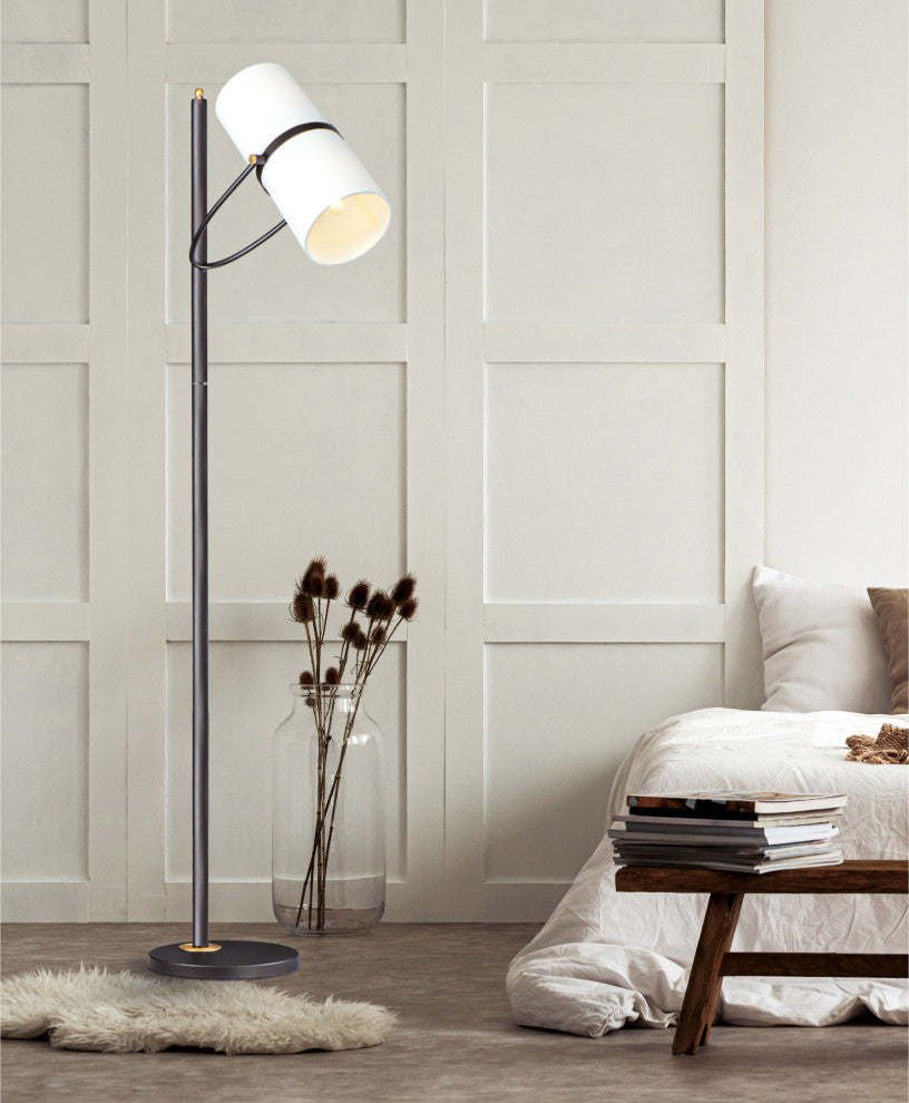 Maxim 11104OF Oscar 2 Light 70" Tall Floor Lamp - Bronze / Antique Brass