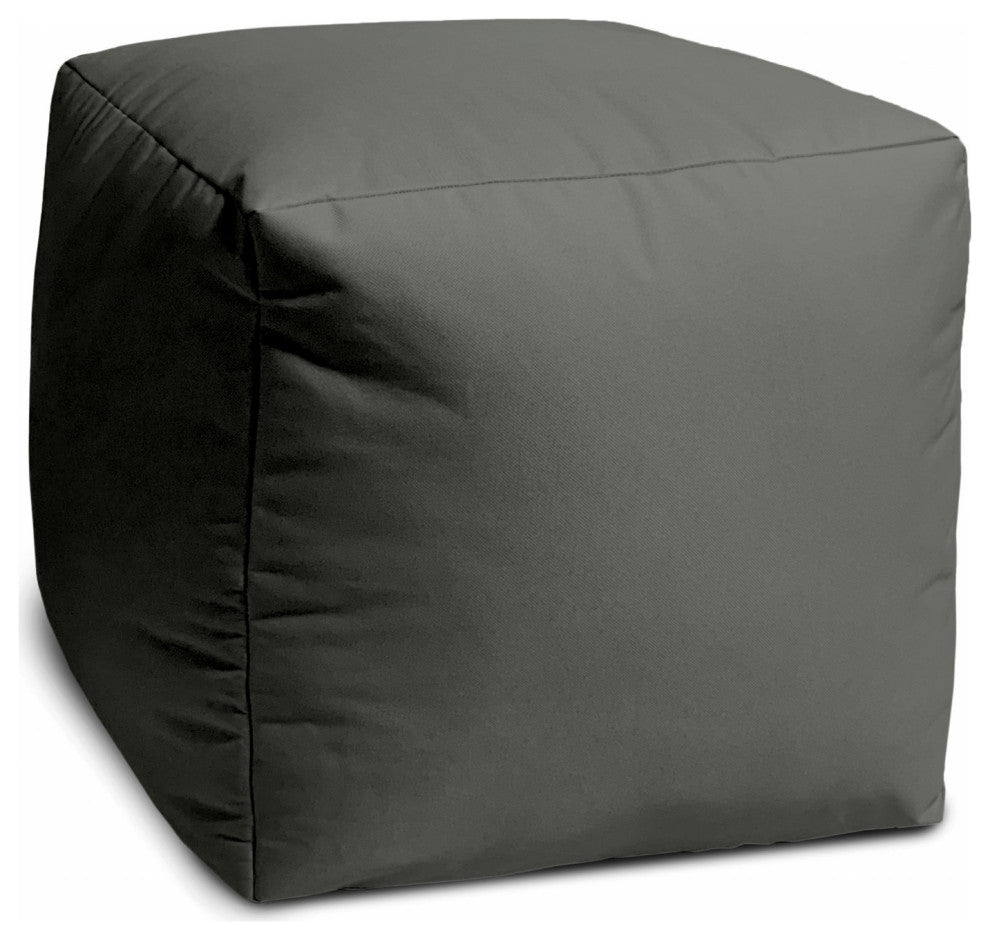 17  Cool Dark Gray Solid Color Indoor Outdoor Pouf Ottoman