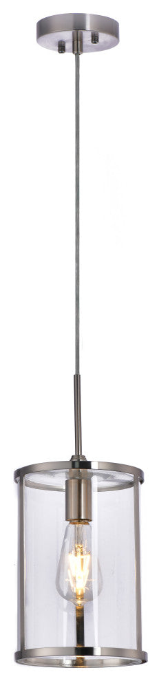 Lazzur Baise 1 Light 7" Satin Nickel Pendant