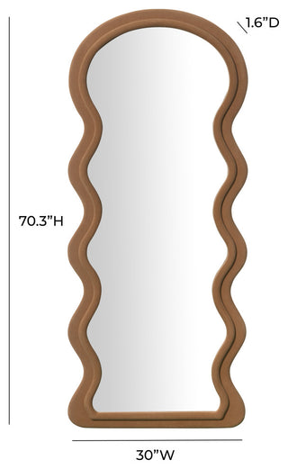 Rhodes Velvet Floor Mirror, Cinnamon