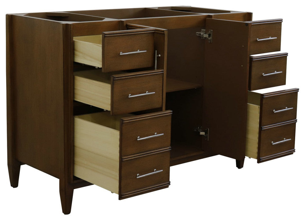 48" Single Sink Vanity, Walnut Finish - Cabinet Only