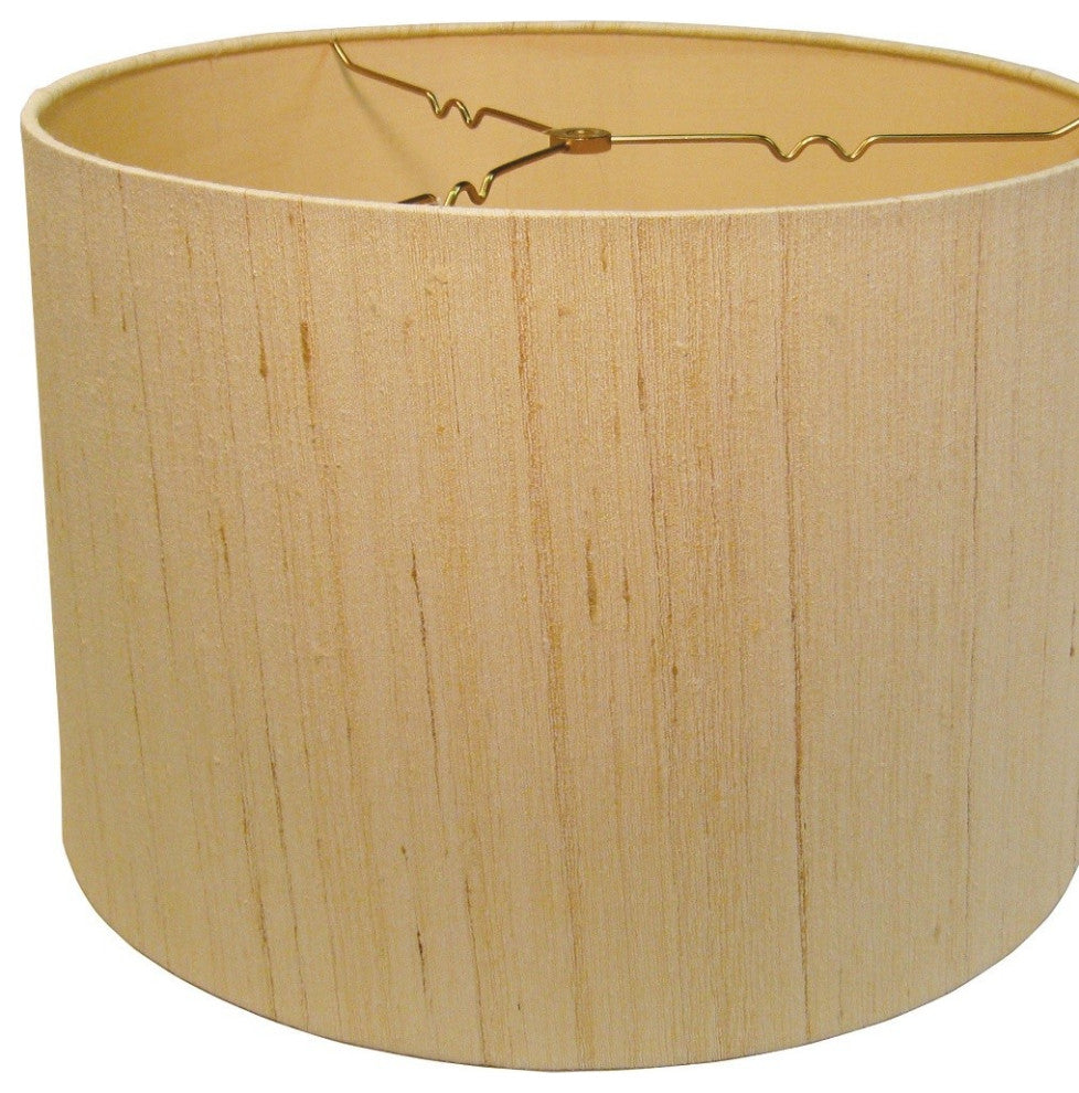 14" Inherent Slanted Drum Raw Silk Lampshade