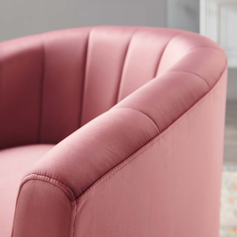Armchair Accent Chair, Velvet, Pink, Modern, Living Lounge Hotel Hospitality