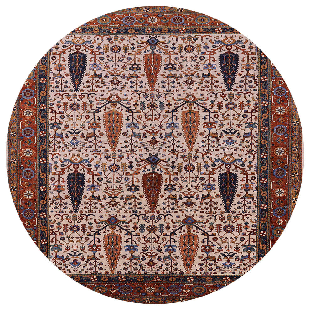 Ahgly Company Indoor Round Mid-Century Modern Area Rugs, 3' Round