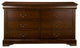 Rubberwood 6 Drawer Dresser With Antique Handles Brown