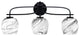 Cavella 3 Light Bath Bar, Matte Black Finish, 6" Onyx Swirl Glass