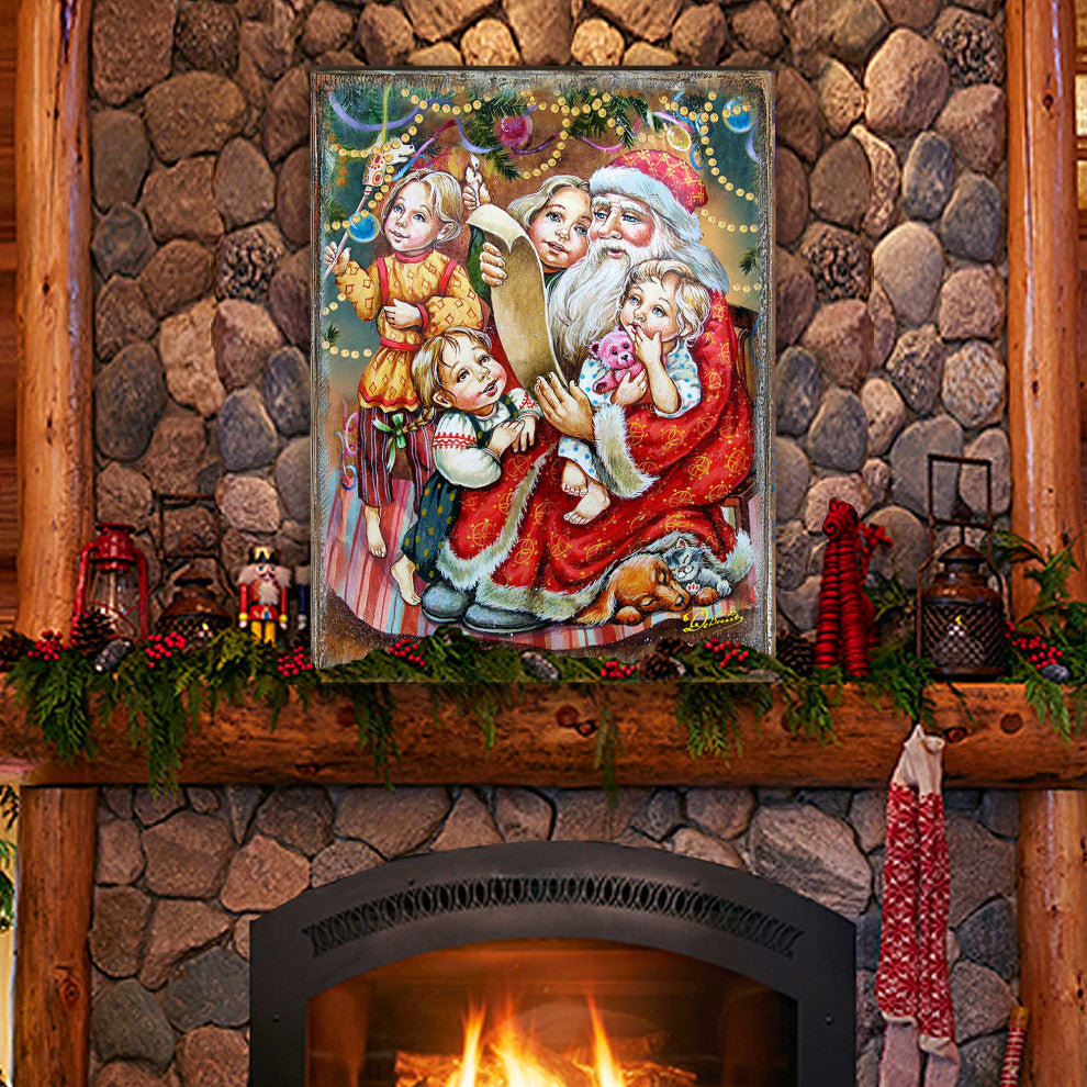 Wish List Santa Wooden Wall Art, X-Large 36x24