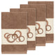 Linum Home Textiles Annabelle Embellished, Latte, Hand Towel, 4-Piece Set