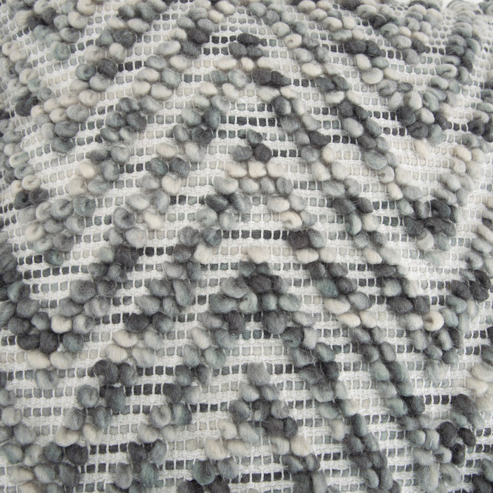Gray White Chevron Dimensional Throw Pillow