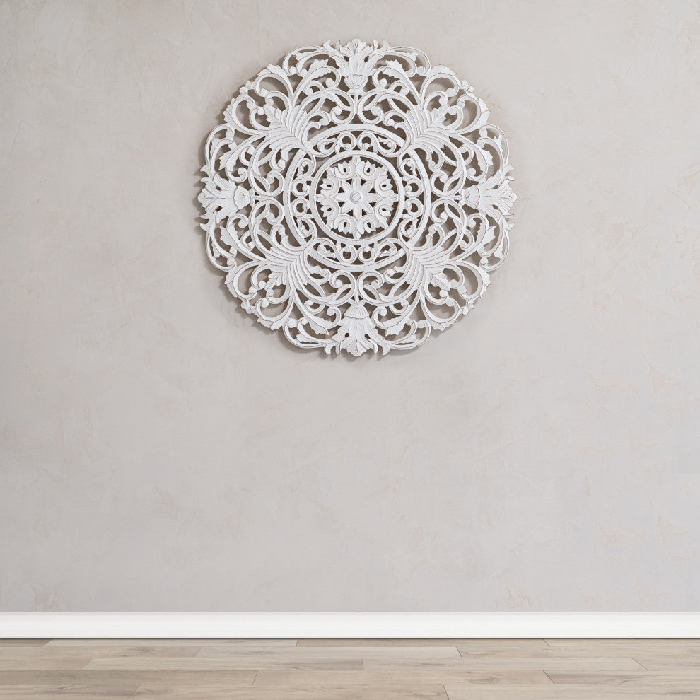 Frasso White Wall Medallion, White