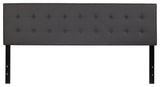 Lennox Tufted Upholstered King Size Headboard in Gray Vinyl