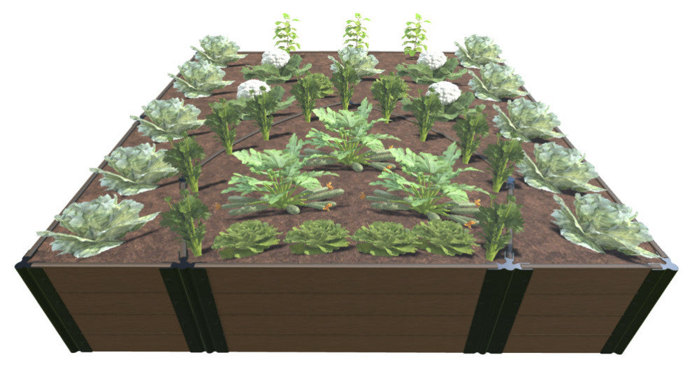 Uptown Brown Walk-In Cathedral 8'x8'x22" Raised Garden Bed, 1" Profile