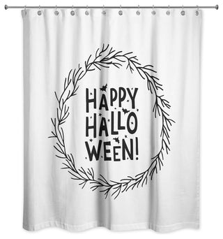 Happy Halloween Wreath 71x74 Shower Curtain