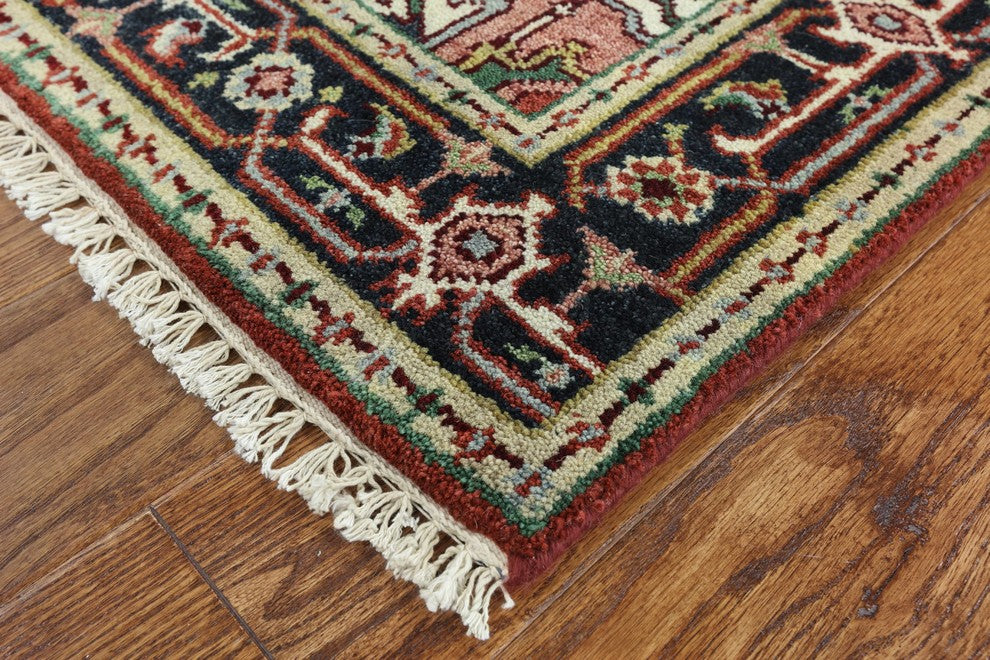Heriz Veg Dyed Handmade Rug, Red, 3'2"x5'3"