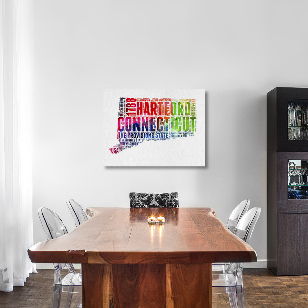 "Connecticut Watercolor Word Cloud" Fine Art Print