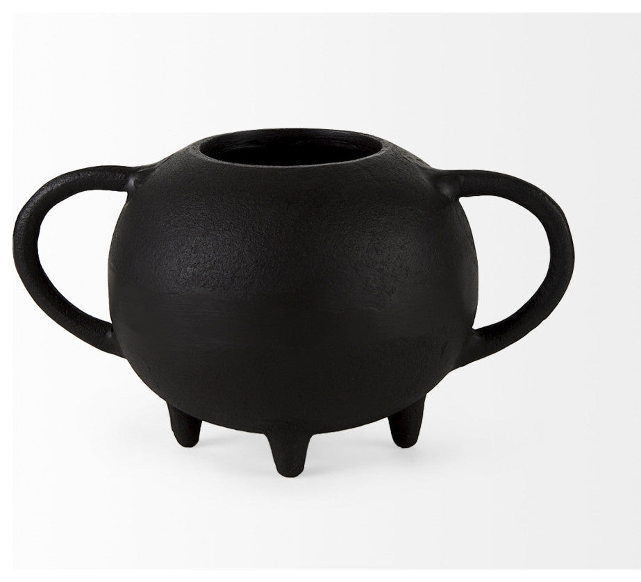 Cyrus 8.7Lx4.7Wx8.3H Black Spherical Vase Decorative Object