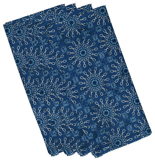Sun Tile, Print Napkin, Set of 4, Blue