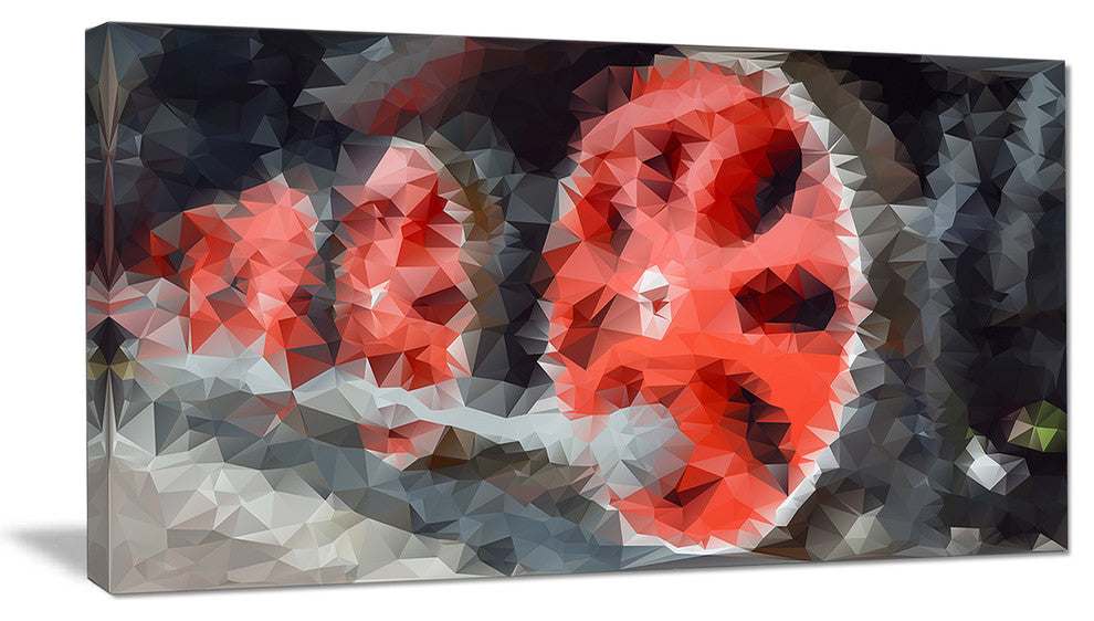 Red Wheels of Old Steam Train, Abstract Canvas Art Print, 32x16