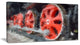 Red Wheels of Old Steam Train, Abstract Canvas Art Print, 32x16