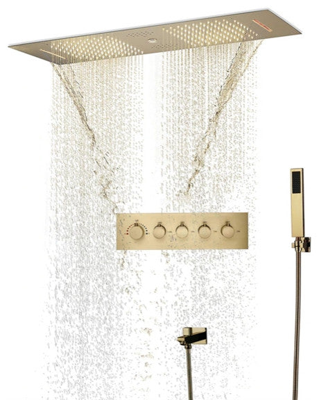 Rainfall Musical Shower System With Hand Shower, Style B-Phone Control Light