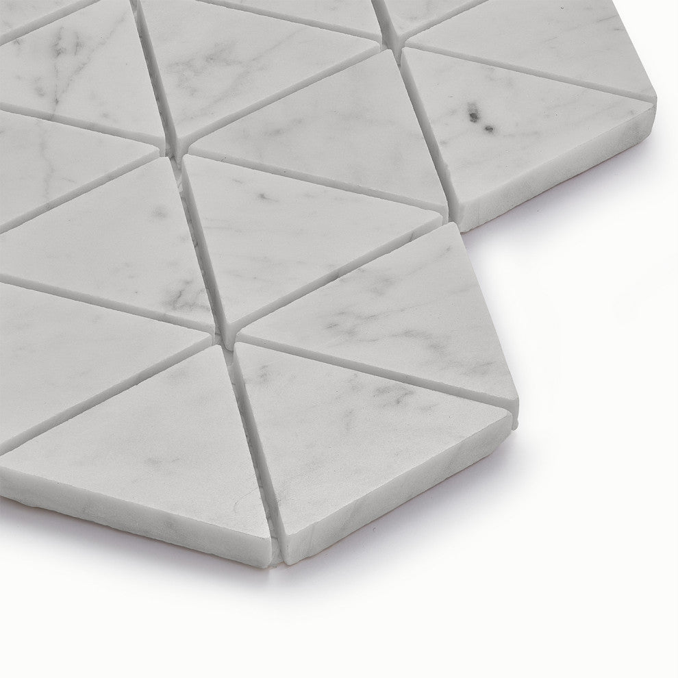 Burgos White Marble Mosaic Floor and Wall Tile, Sample