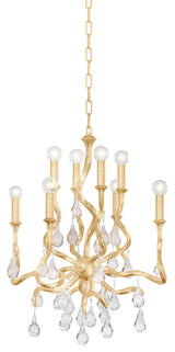 Corbett Lighting 414-23 Aveline 8 Light 22"W Crystal Candle Style - Gold Leaf