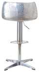 Aviator Adjustable Height Bar Stool, Leather and Metal