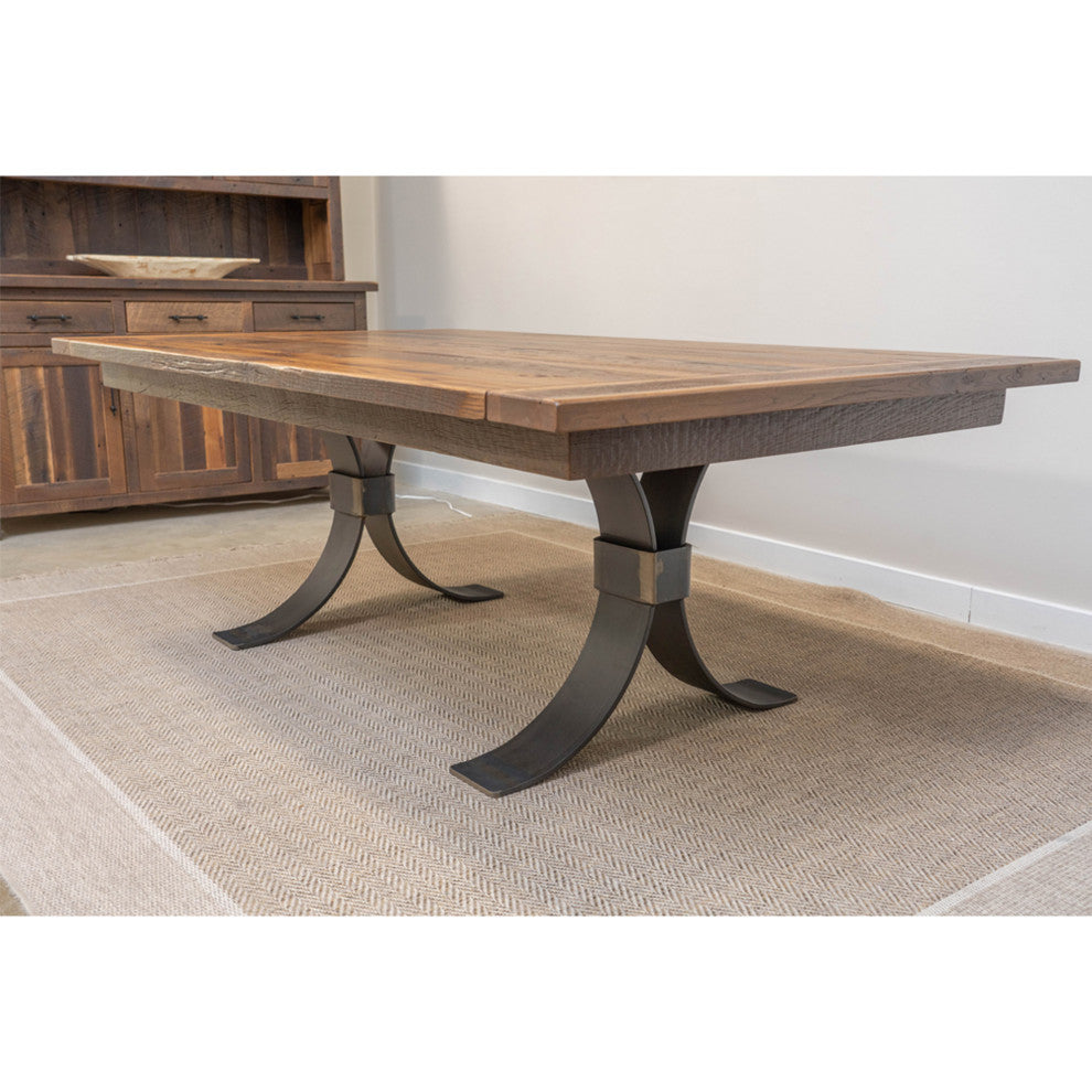 Tabernash Rectangular Barnwood Dining Table, Natural, 42x120, 2 Breadboard Ex