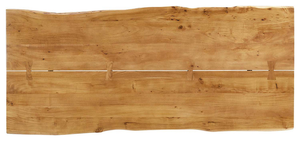 Viggo 96" Live Edge Acacia Wood Acacia Wood Dining Table - Black Natural