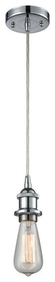 1-Light Dimmable LED Bare Bulb 4.5" Mini Pendant, Polished Chrome
