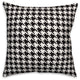 Black and White Houndstooth Plaid 16x16 Spun Poly Pillow