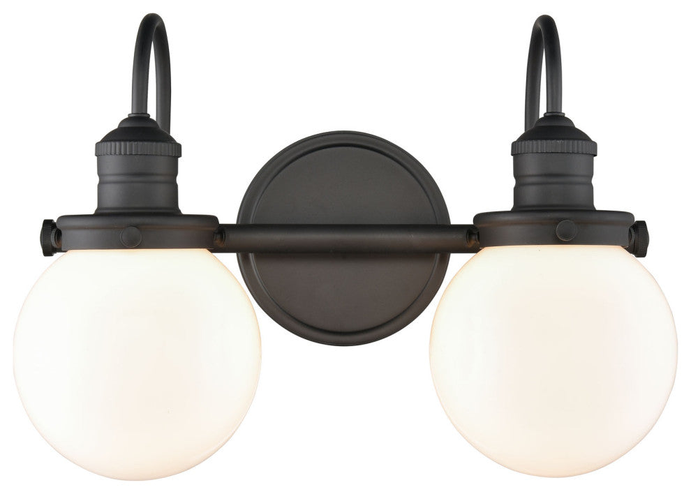 2 Light 15 in. Matte Black Vanity Light